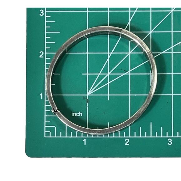 Vintage Southwestern Sterling Silver 9mm Wide Thick Hinged Bangle Bracelet 7” - Picture 12 of 15